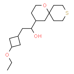 ChemSpider 2D Image | 2-(3-Ethoxycyclobutyl)-1-(1-oxa-9-thiaspiro[5.5]undec-4-yl)ethanol | C17H30O3S