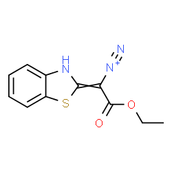 ChemSpider 2D Image | 1-(1,3-Benzothiazol-2(3H)-ylidene)-2-ethoxy-2-oxoethanediazonium | C11H10N3O2S