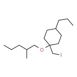 ChemSpider 2D Image | 1-(Iodomethyl)-1-[(2-methylpentyl)oxy]-4-propylcyclohexane | C16H31IO
