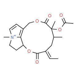 ChemSpider 2D Image | 4-Methyl-11,16-dioxo-3,8-didehydrosenecionan-4-ium-12-yl acetate | C21H28NO6