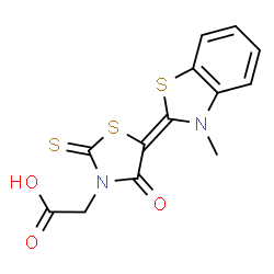 ChemSpider 2D Image | 5-(3-methylbenzothiazol-2(3H)-ylidene)-4-oxo-2-thioxothiazolidin-3-acetic acid | C13H10N2O3S3