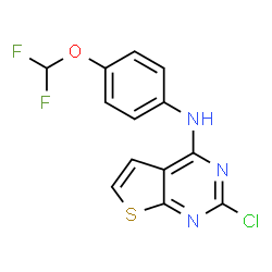 ChemSpider 2D Image | 2-Chloro-N-[4-(difluoromethoxy)phenyl]thieno[2,3-d]pyrimidin-4-amine | C13H8ClF2N3OS