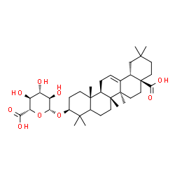 ChemSpider 2D Image | (3beta,5xi)-28-Hydroxy-28-oxoolean-12-en-3-yl beta-D-glucopyranosiduronic acid | C36H56O9