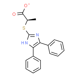 ChemSpider 2D Image | (2S)-2-[(4,5-Diphenyl-1H-imidazol-2-yl)sulfanyl]propanoate | C18H15N2O2S