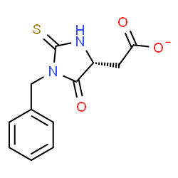 ChemSpider 2D Image | [(4R)-1-Benzyl-5-oxo-2-thioxo-4-imidazolidinyl]acetate | C12H11N2O3S