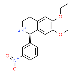 ChemSpider 2D Image | (1R)-6-Ethoxy-7-methoxy-1-(3-nitrophenyl)-1,2,3,4-tetrahydroisoquinolinium | C18H21N2O4