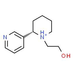 ChemSpider 2D Image | (2S)-1-(2-Hydroxyethyl)-2-(3-pyridinyl)piperidinium | C12H19N2O