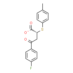 ChemSpider 2D Image | (2R)-4-(4-Fluorophenyl)-2-[(4-methylphenyl)sulfanyl]-4-oxobutanoate | C17H14FO3S
