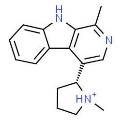 ChemSpider 2D Image | (2R)-1-Methyl-2-(1-methyl-9H-beta-carbolin-4-yl)pyrrolidinium | C17H20N3
