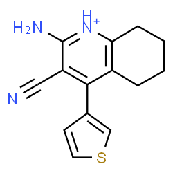 ChemSpider 2D Image | 2-Amino-3-cyano-4-(3-thienyl)-5,6,7,8-tetrahydroquinolinium | C14H14N3S