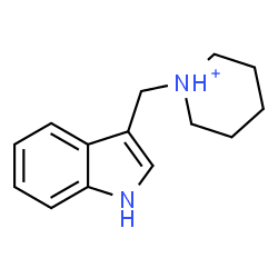 ChemSpider 2D Image | 1-(1H-Indol-3-ylmethyl)piperidinium | C14H19N2