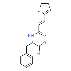 ChemSpider 2D Image | (2S)-2-{[(2E)-3-(2-Furyl)-2-propenoyl]amino}-3-phenylpropanoate | C16H14NO4