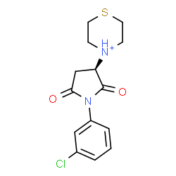 ChemSpider 2D Image | 4-[(3R)-1-(3-Chlorophenyl)-2,5-dioxo-3-pyrrolidinyl]thiomorpholin-4-ium | C14H16ClN2O2S