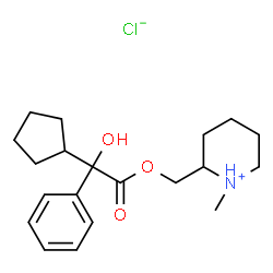 ChemSpider 2D Image | 2-{[2-Cyclopentyl(hydroxy)phenylacetoxy]methyl}-1-methylpiperidinium chloride | C20H30ClNO3