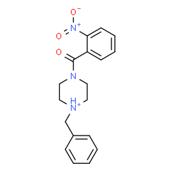 ChemSpider 2D Image | 1-Benzyl-4-(2-nitrobenzoyl)piperazin-1-ium | C18H20N3O3