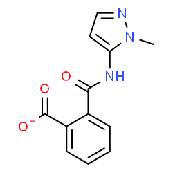 ChemSpider 2D Image | 2-[(1-Methyl-1H-pyrazol-5-yl)carbamoyl]benzoate | C12H10N3O3
