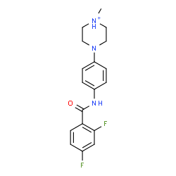 ChemSpider 2D Image | 4-{4-[(2,4-Difluorobenzoyl)amino]phenyl}-1-methylpiperazin-1-ium | C18H20F2N3O