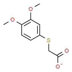 ChemSpider 2D Image | [(3,4-Dimethoxyphenyl)sulfanyl]acetate | C10H11O4S