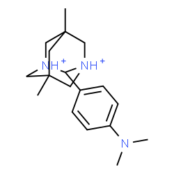 ChemSpider 2D Image | 2-[4-(Dimethylamino)phenyl]-5,7-dimethyl-1,3-diazoniatricyclo[3.3.1.1~3,7~]decane | C18H29N3