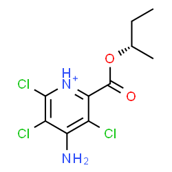 ChemSpider 2D Image | 4-Amino-2-{[(2S)-2-butanyloxy]carbonyl}-3,5,6-trichloropyridinium | C10H12Cl3N2O2
