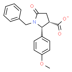 ChemSpider 2D Image | (2R,3S)-1-Benzyl-2-(4-methoxyphenyl)-5-oxo-3-pyrrolidinecarboxylate | C19H18NO4