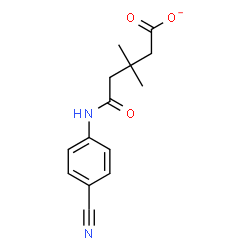 ChemSpider 2D Image | 5-[(4-Cyanophenyl)amino]-3,3-dimethyl-5-oxopentanoate | C14H15N2O3