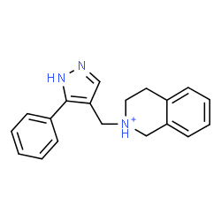 ChemSpider 2D Image | 2-[(5-Phenyl-1H-pyrazol-4-yl)methyl]-1,2,3,4-tetrahydroisoquinolinium | C19H20N3
