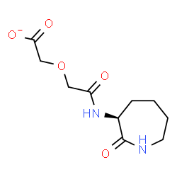 ChemSpider 2D Image | (2-Oxo-2-{[(3S)-2-oxo-3-azepanyl]amino}ethoxy)acetate | C10H15N2O5