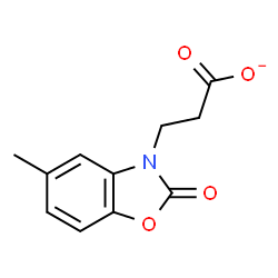 ChemSpider 2D Image | 3-(5-Methyl-2-oxo-1,3-benzoxazol-3(2H)-yl)propanoate | C11H10NO4