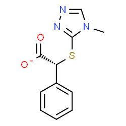 ChemSpider 2D Image | (2R)-[(4-Methyl-4H-1,2,4-triazol-3-yl)sulfanyl](phenyl)acetate | C11H10N3O2S