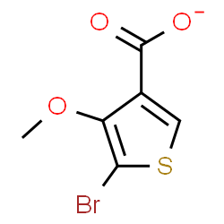 ChemSpider 2D Image | 5-Bromo-4-methoxy-3-thiophenecarboxylate | C6H4BrO3S