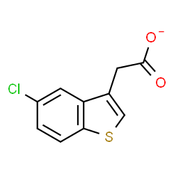 ChemSpider 2D Image | (5-Chloro-1-benzothiophen-3-yl)acetate | C10H6ClO2S