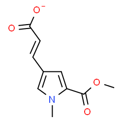 ChemSpider 2D Image | (2E)-3-[5-(Methoxycarbonyl)-1-methyl-1H-pyrrol-3-yl]acrylate | C10H10NO4