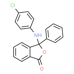 ChemSpider 2D Image | 3-[(4-Chlorophenyl)amino]-3-phenyl-2-benzofuran-1(3H)-one | C20H14ClNO2