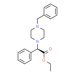 ChemSpider 2D Image | Ethyl (2R)-(4-benzyl-1-piperazinyl)(phenyl)acetate | C21H26N2O2