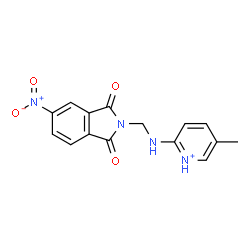 ChemSpider 2D Image | 5-Methyl-2-{[(5-nitro-1,3-dioxo-1,3-dihydro-2H-isoindol-2-yl)methyl]amino}pyridinium | C15H13N4O4