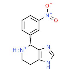ChemSpider 2D Image | (4R)-4-(3-Nitrophenyl)-4,5,6,7-tetrahydro-1H-imidazo[4,5-c]pyridin-5-ium | C12H13N4O2