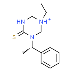 ChemSpider 2D Image | 1-Ethyl-3-[(1S)-1-phenylethyl]-4-thioxo-1,3,5-triazinan-1-ium | C13H20N3S