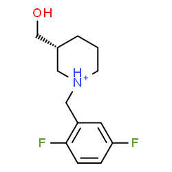 ChemSpider 2D Image | (3R)-1-(2,5-Difluorobenzyl)-3-(hydroxymethyl)piperidinium | C13H18F2NO