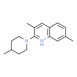 ChemSpider 2D Image | 3,7-Dimethyl-2-(4-methyl-1-piperidinyl)quinolinium | C17H23N2