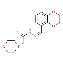 ChemSpider 2D Image | 4-{2-[(2Z)-2-(2,3-Dihydro-1,4-benzodioxin-5-ylmethylene)hydrazino]-2-oxoethyl}morpholin-4-ium | C15H20N3O4