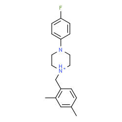 ChemSpider 2D Image | 1-(2,4-Dimethylbenzyl)-4-(4-fluorophenyl)piperazin-1-ium | C19H24FN2