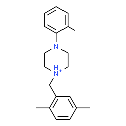 ChemSpider 2D Image | 1-(2,5-Dimethylbenzyl)-4-(2-fluorophenyl)piperazin-1-ium | C19H24FN2