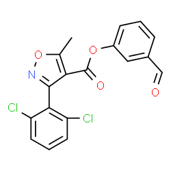 ChemSpider 2D Image | 3-Formylphenyl 3-(2,6-dichlorophenyl)-5-methyl-1,2-oxazole-4-carboxylate | C18H11Cl2NO4