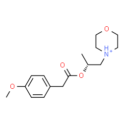 ChemSpider 2D Image | 4-{(2R)-2-[2-(4-Methoxyphenyl)acetoxy]propyl}morpholin-4-ium | C16H24NO4