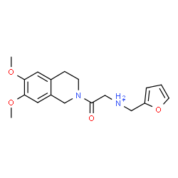 ChemSpider 2D Image | 2-(6,7-Dimethoxy-3,4-dihydro-2(1H)-isoquinolinyl)-N-(2-furylmethyl)-2-oxoethanaminium | C18H23N2O4
