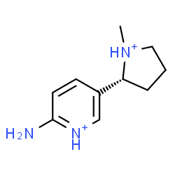 ChemSpider 2D Image | 2-Amino-5-[(2R)-1-methyl-2-pyrrolidiniumyl]pyridinium | C10H17N3