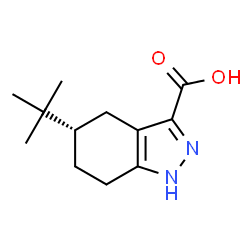 ChemSpider 2D Image | (5S)-5-(2-Methyl-2-propanyl)-4,5,6,7-tetrahydro-1H-indazole-3-carboxylic acid | C12H18N2O2