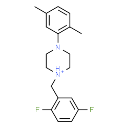 ChemSpider 2D Image | 1-(2,5-Difluorobenzyl)-4-(2,5-dimethylphenyl)piperazin-1-ium | C19H23F2N2