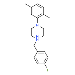 ChemSpider 2D Image | 4-(2,5-Dimethylphenyl)-1-(4-fluorobenzyl)piperazin-1-ium | C19H24FN2